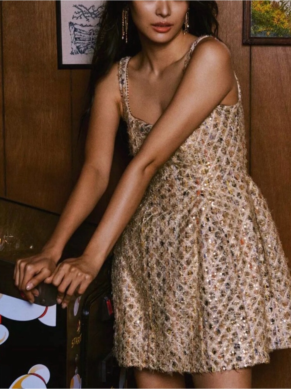 Anthropologie NWT Maeve Tweed Fit & Flare Mini Dress Special Occassion size 6 - Picture 4 of 16